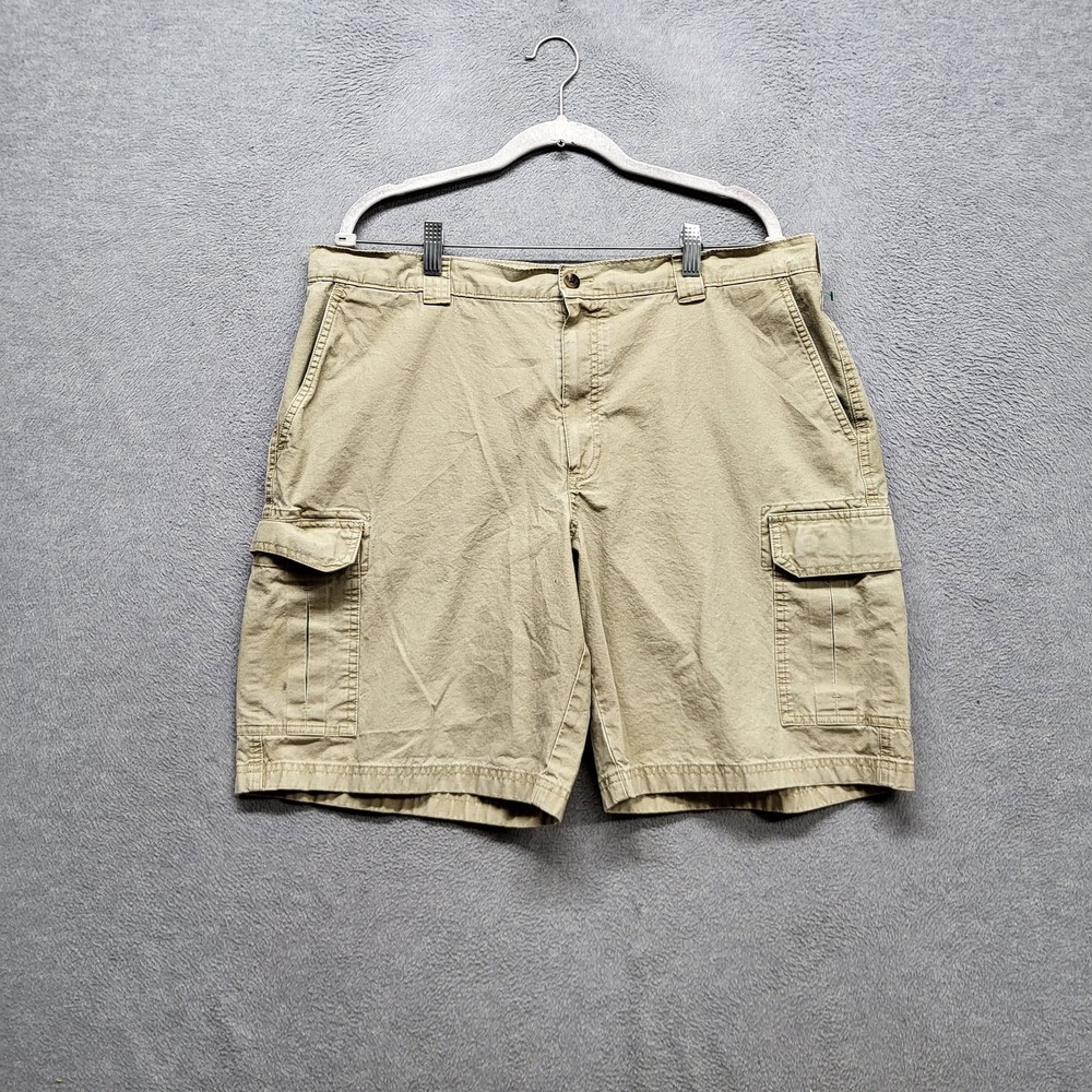 L.l.bean Men Shorts 38 Khaki Cargo Button 9" Inseam Outdoor Natural Fit READ